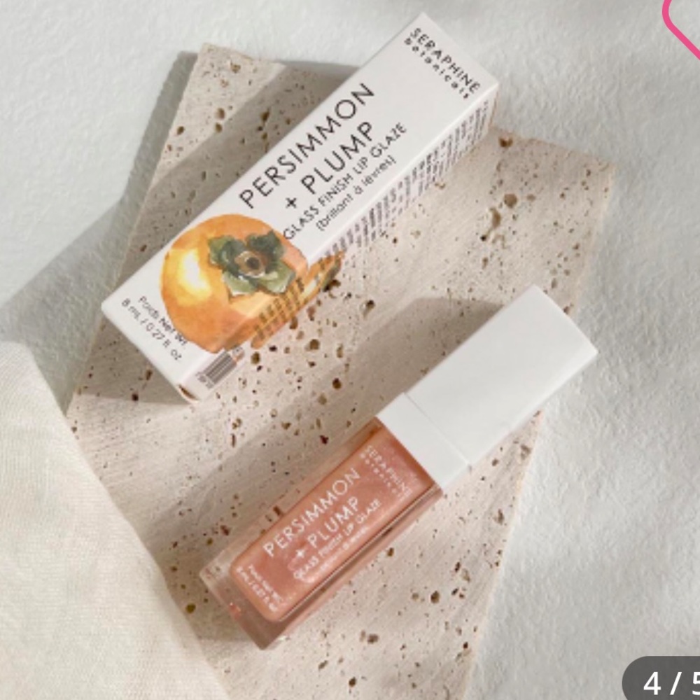 SERAPHINE BOTANICALS Persimmon + Plump - Glass Finish Lip Glaze Wet Skin